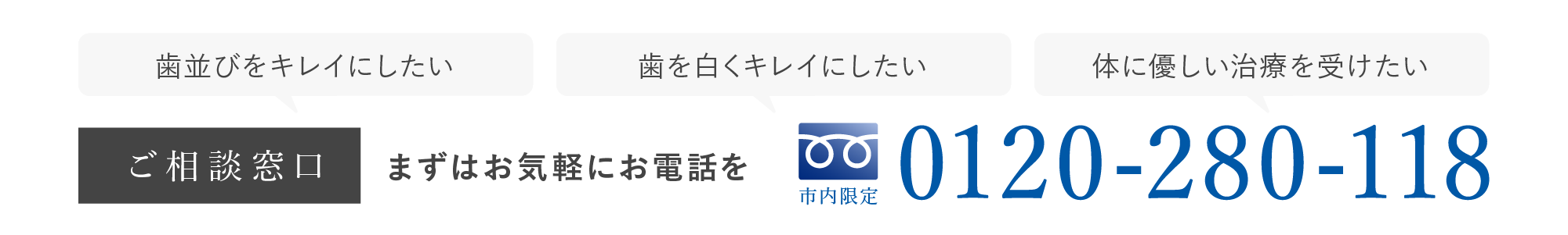 虫歯を早く治したい 歯を白くしたい 自分の口内は同年代と比べて健康？ まずはお気軽にお電話を 市内限定0120-280-118